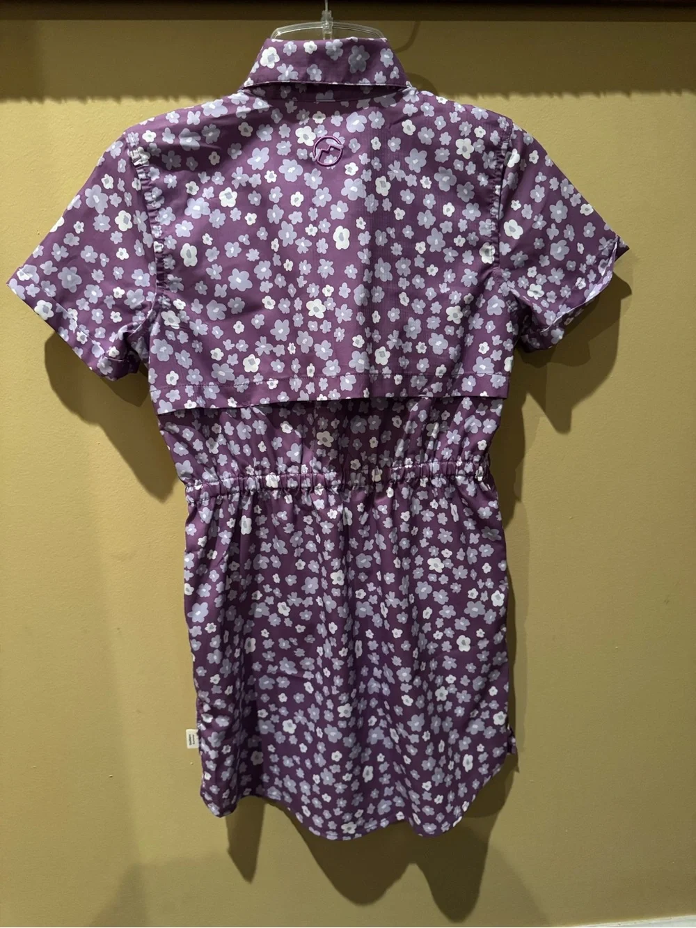 Magellan Outdoors Dress Girls M 8-10 Purple White Floral Vented Southern Summer